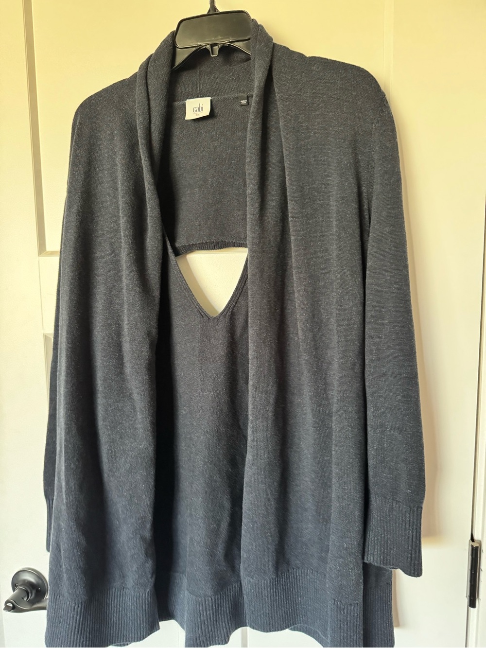 CAbi Dark Navy Open-Front V-Neck Cardigan